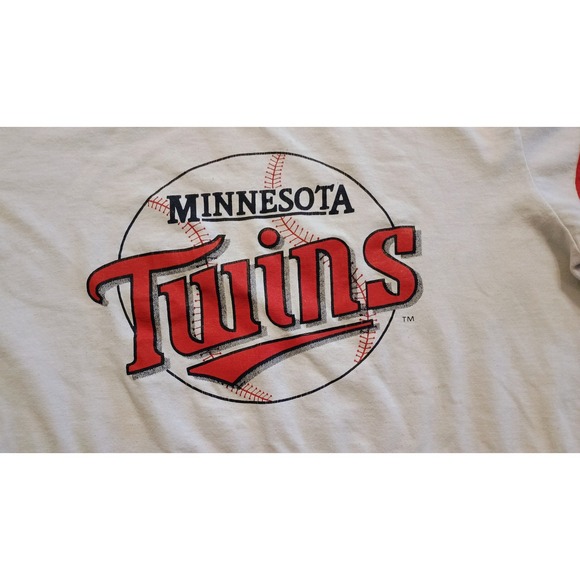 Vintage Minnesota Twins Baseball T Shirt Mens XL White Red Blue Graphic Tee - Picture 3 of 7